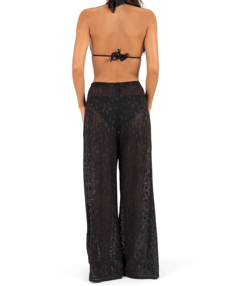 Women's Pull-On Flower Crochet Beach Cover-Up Pants