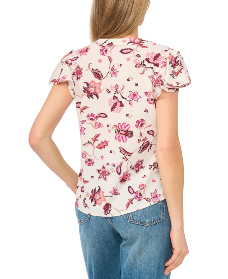 Women's Flutter-Sleeve V-Neck Top