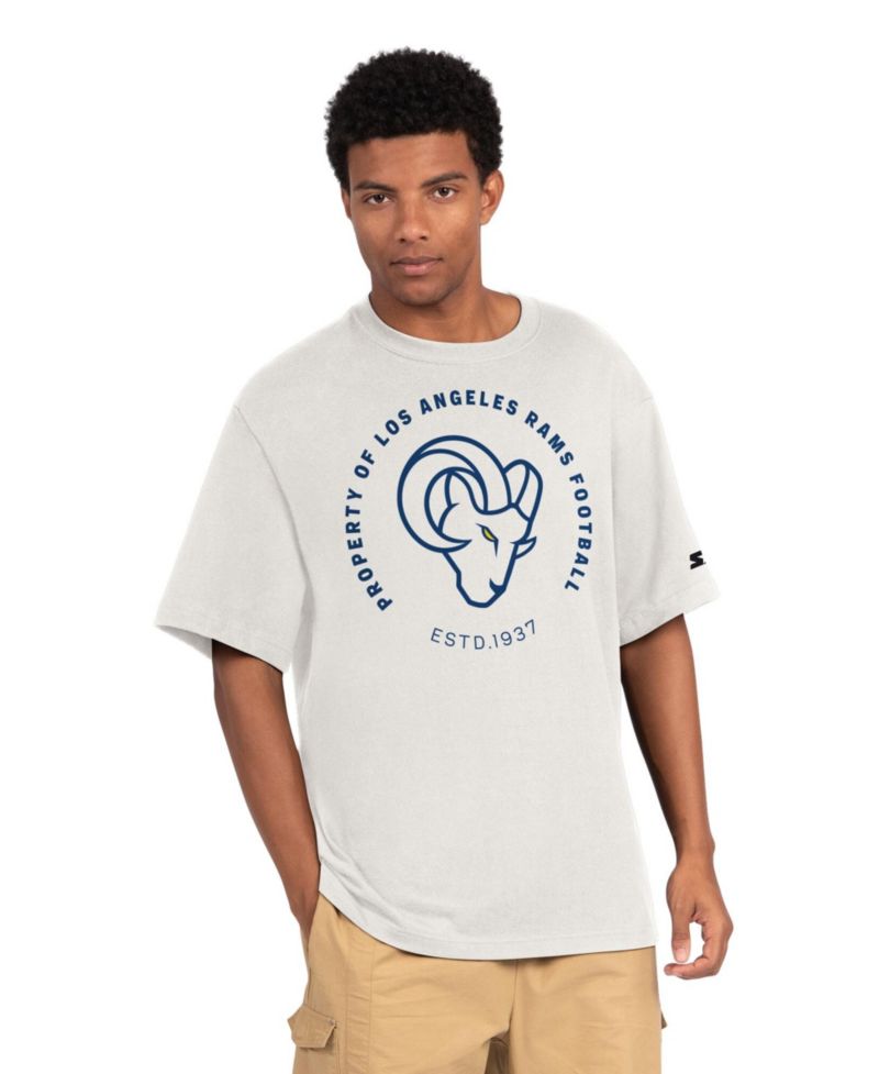 Men's Cream Los Angeles Rams Eco Ringer T-Shirt
