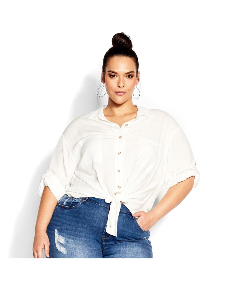 Plus Size Tropical Tie Top