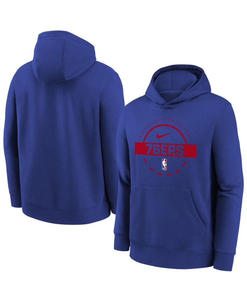 Big Boys and Girls Royal Philadelphia 76ers 2025/26 Club Fleece Practice Hoodie