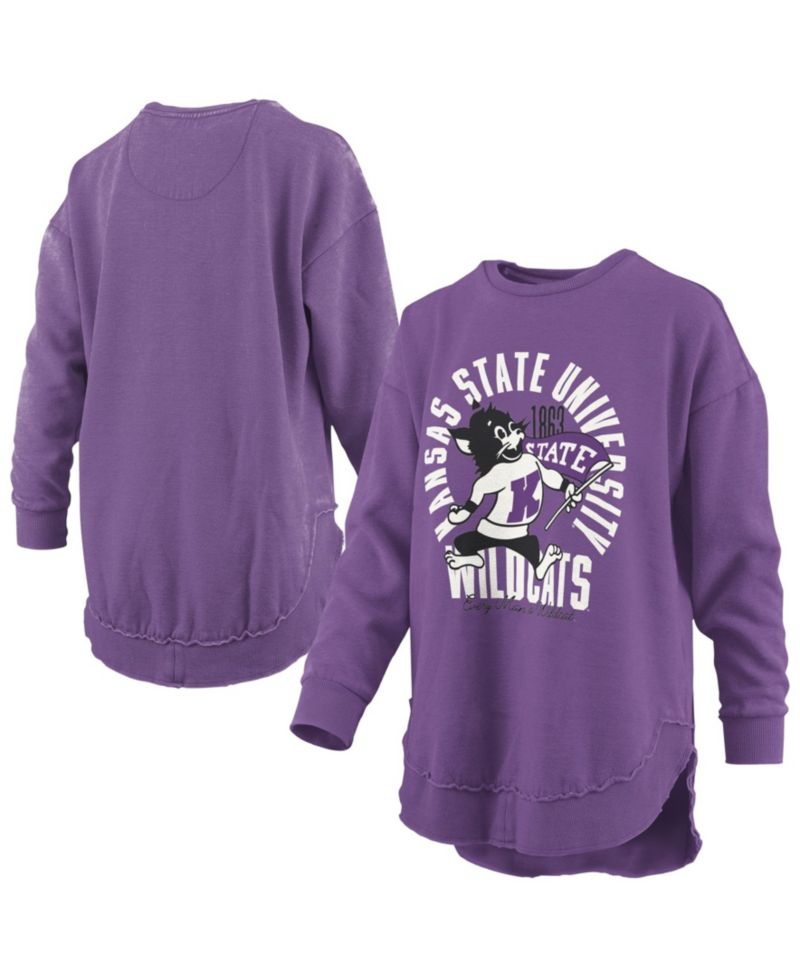 Women's Kansas State Wildcats Blitz Fleece-Lined Graphic Crewneck Sweatshirt