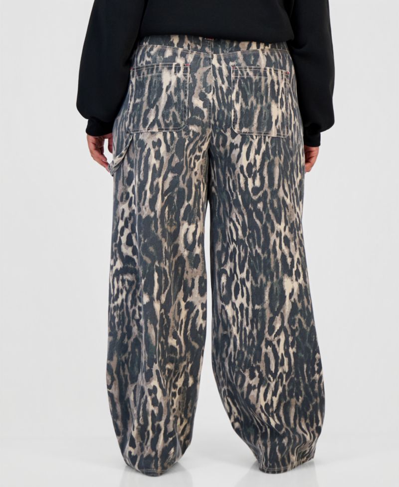 Trendy Plus Size Ultra 90s Printed Carpenter Jeans