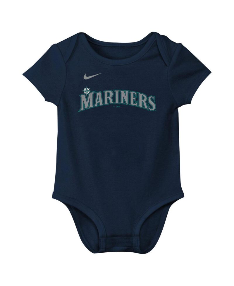 Newborn Baby Boys and Girls Julio Rodríguez Navy Seattle Mariners Fuse Name & Number Bodysuit