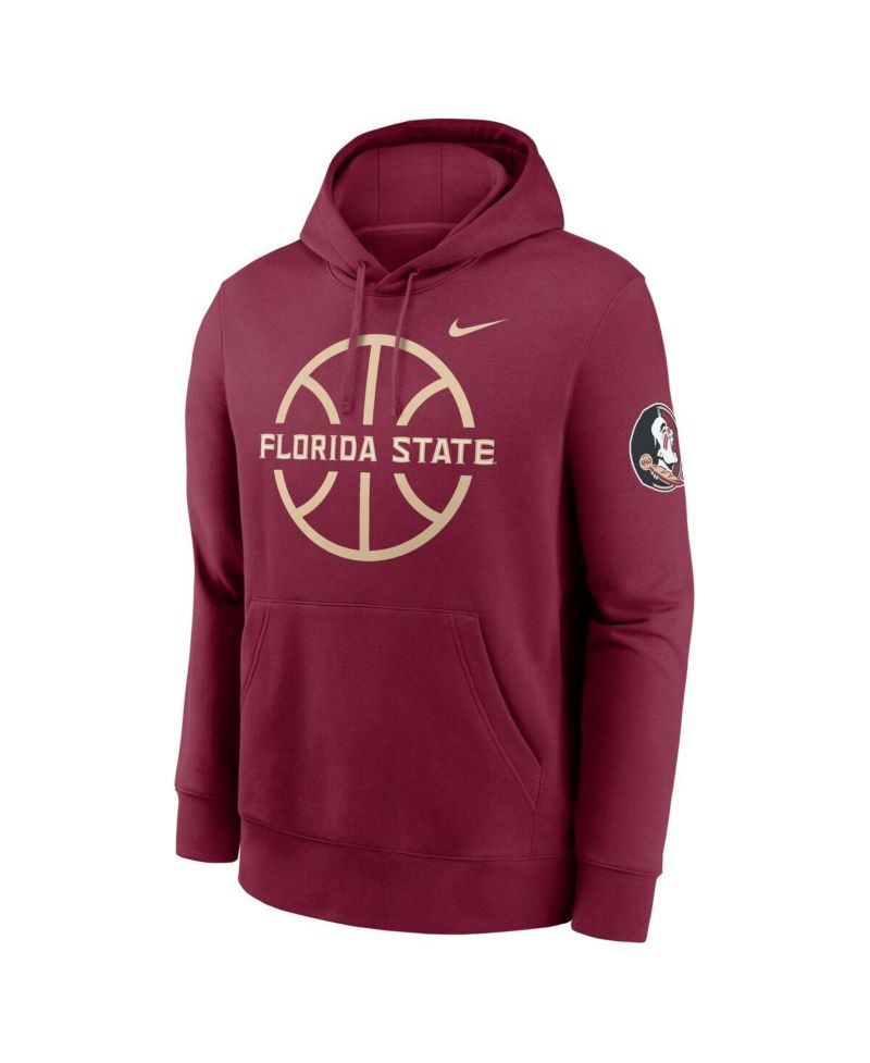 Men's Garnet Florida State Seminoles Basketball Icon Club Fleece Pullover Hoodie