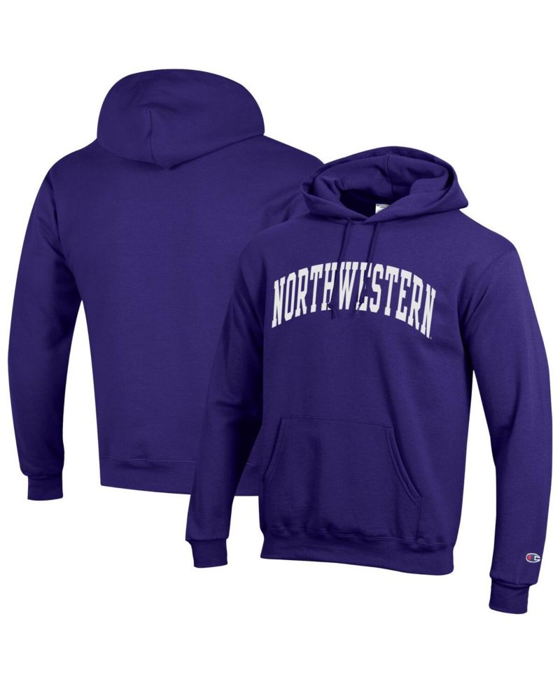 Men's Purple Northwestern Wildcats Basic Arch Fleece Pullover Hoodie Sweatshirt