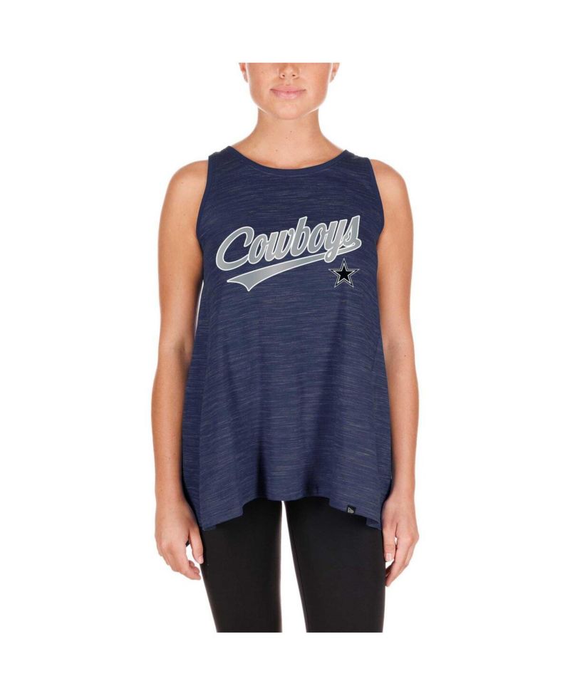 Women's Navy Dallas Cowboys Space-Dye Active Tank Top
