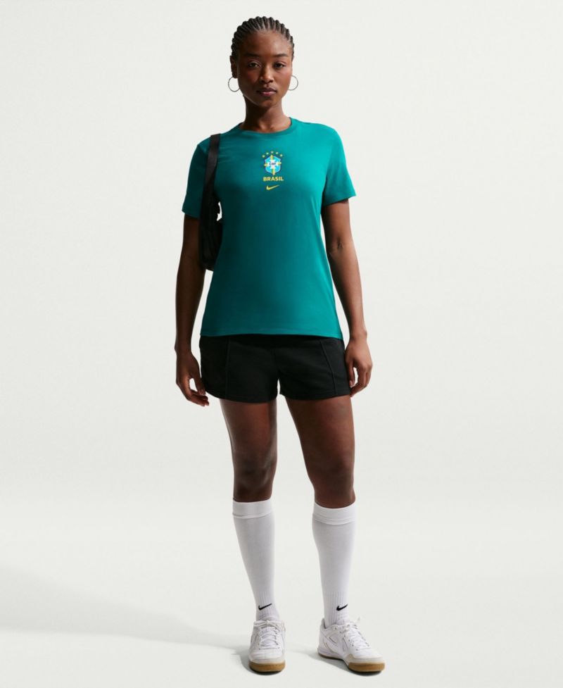 Women's Green Brazil National Team Crest T-Shirt