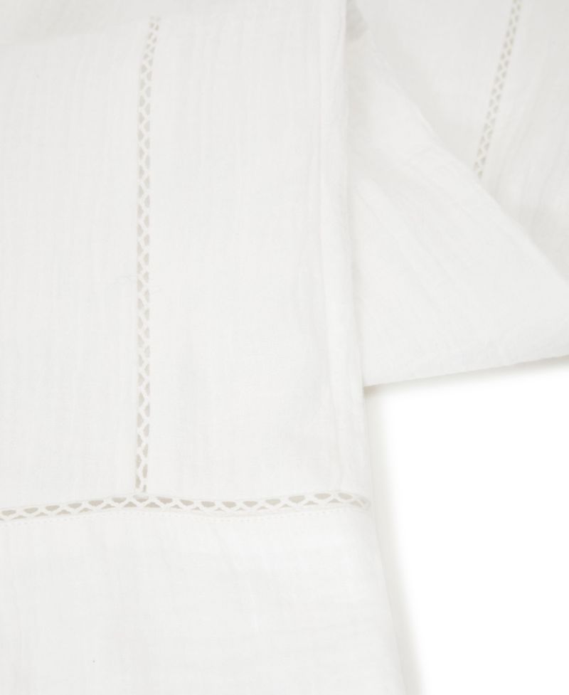 Women's Rue Cotton Cheesecloth Wide-Leg Drawstring Ladder-Stitch Pants
