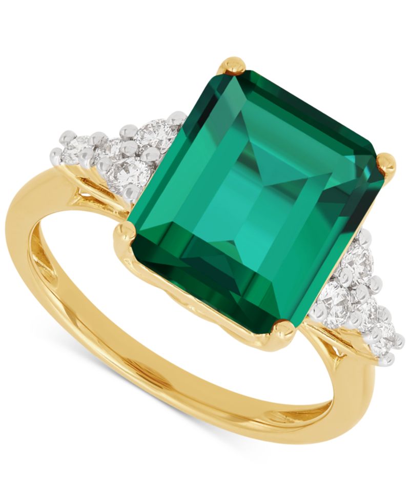 Lab Grown Gemstone & Lab Grown Diamond (1/3 ct. t.w.) Ring in 14K Gold