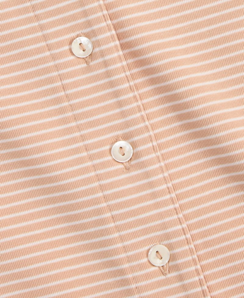 Women's Thin Stripe Rib Button-Up Tank Top