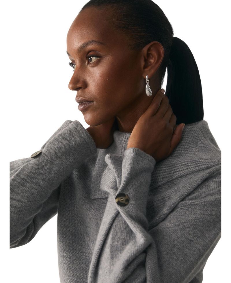 Women's Eloria Asymmetric Neck Cashmere Long-Sleeve Sweater