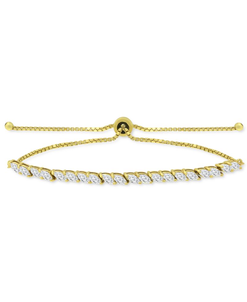 Cubic Zirconia Marquise Bolo Bracelet