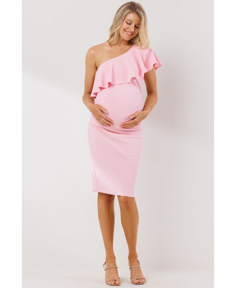 Women's One-Shoulder Ruffle Bodycon Dress