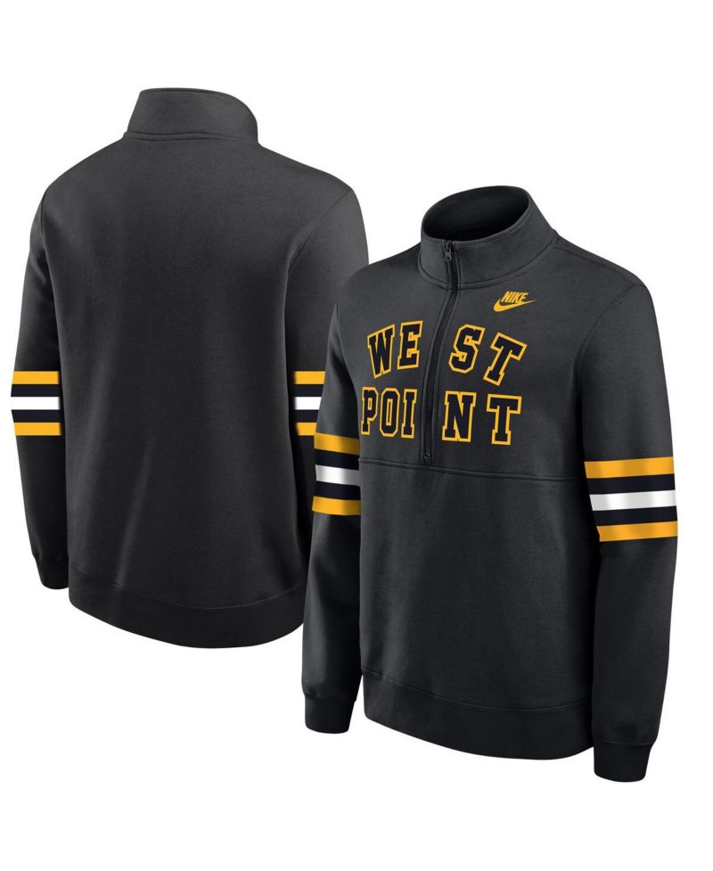 Men's Black Army Black Knights West Point Classic Collection Club Fleece Half-Zip Pullover Hoodie