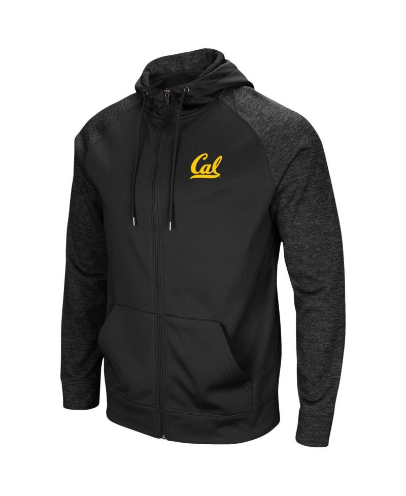 Men's Black Cal Bears Blackout 3.0 Tonal Raglan Full-Zip Hoodie