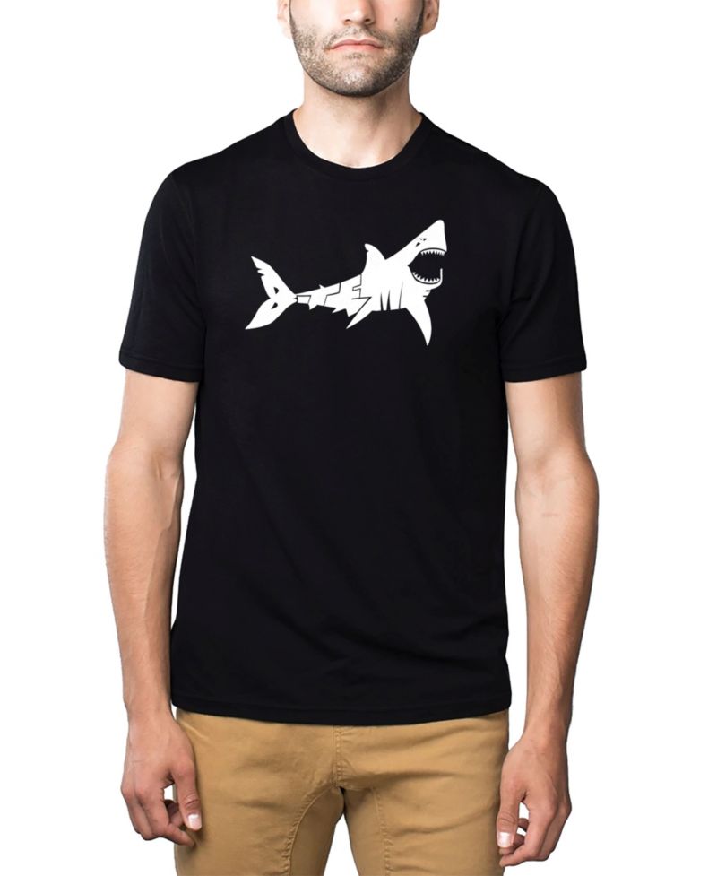 Men's Cotton/Poly Blend Word Art T-Shirt - Shark Bite Me