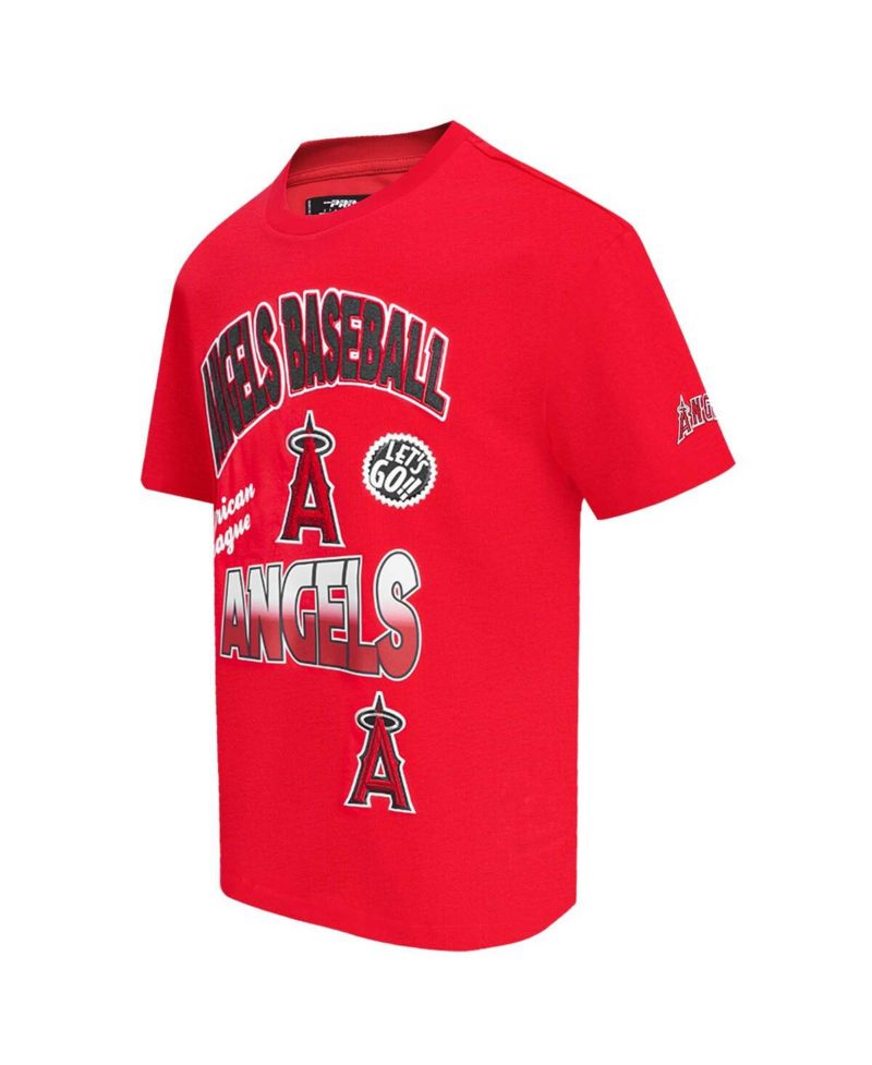 Men's Red Los Angeles Angels Turn It Up Dropped Shoulder T-Shirt