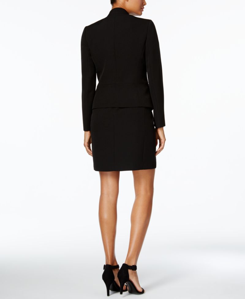 Missy Executive Collection Shawl-Collar Sleeveless Sheath Dress Suit Set
