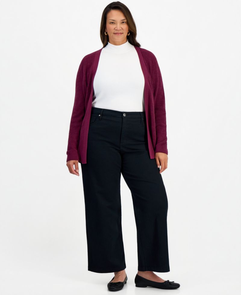 Plus Open Stitch Cardigan, Macy's Exclusive