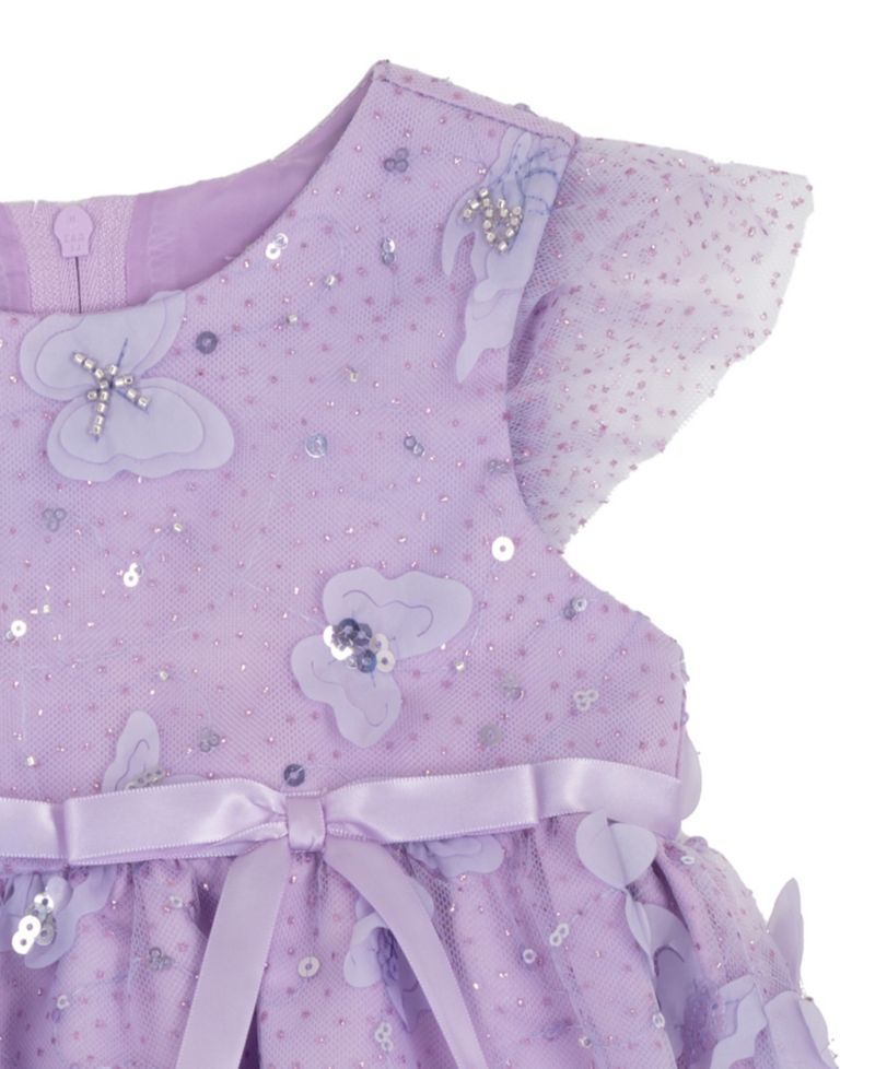 Baby Girls' Short-Sleeve 3D Butterfly Social Dress