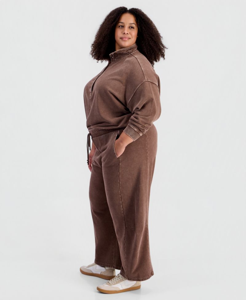 Plus Size Fleece High-Rise Drawstring Pants