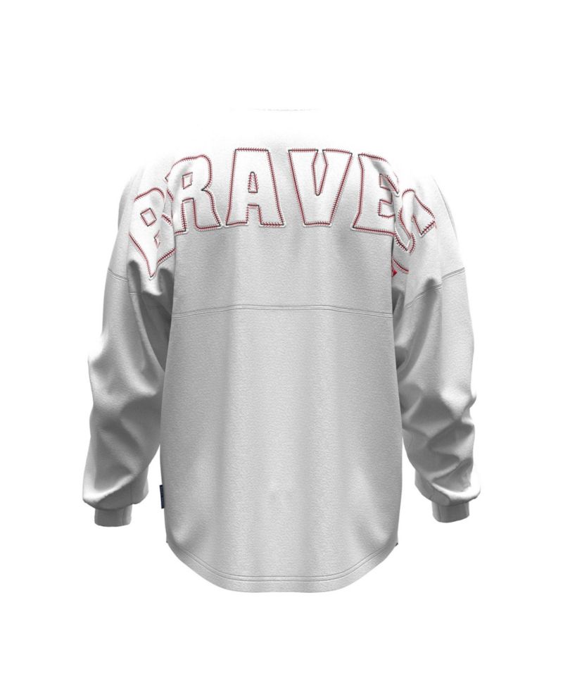 Women's Atlanta Braves Spirit Jersey Baseball-Stitch Long-Sleeve T-Shirt