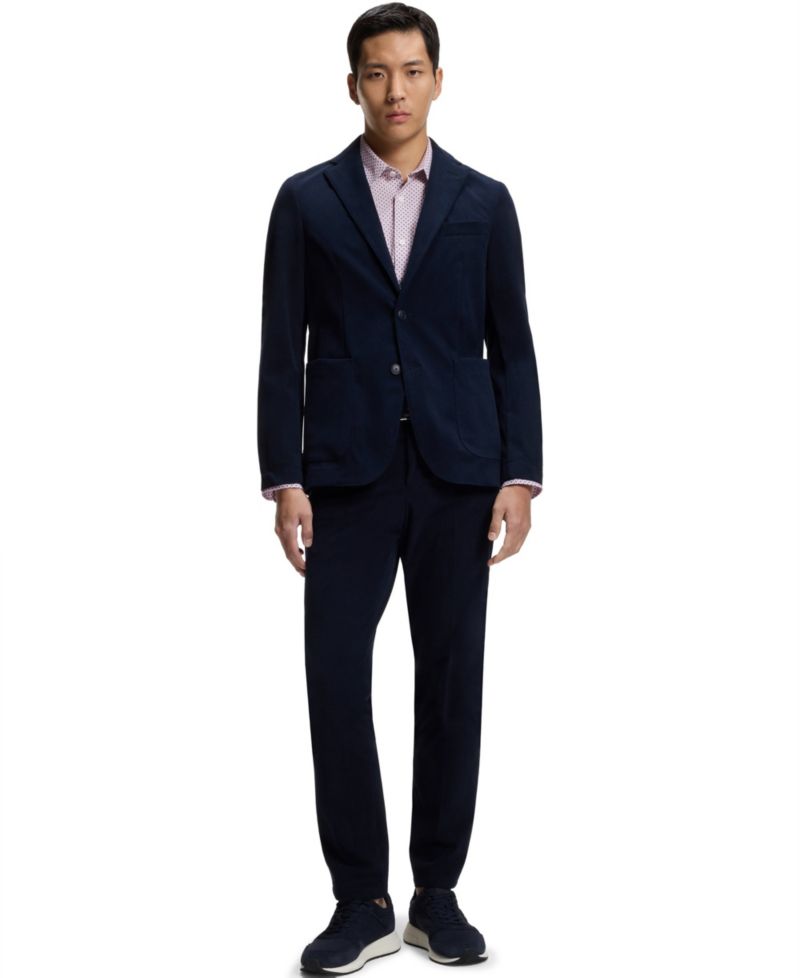 Men's Printed Cotton Blend Slim-Fit Dress Shirt