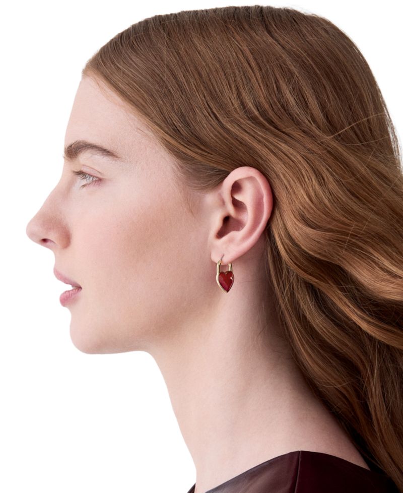 Heart & Spade Cubic Zirconia Huggies Earrings