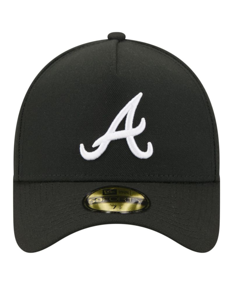 Men's Black Atlanta Braves A-Frame 59FORTY Fitted Hat