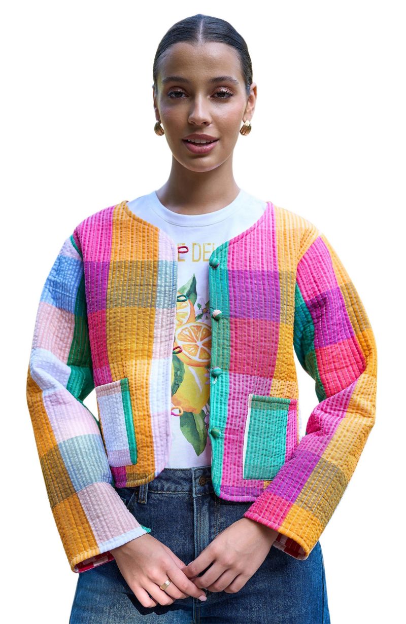 Women's Collar Reversible Cotton Quilted Jacket