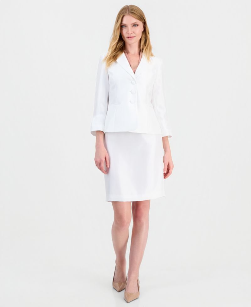Women's Classic Fit Bell-Sleeve Pencil Jacket and Skirt, 2-Piece Set