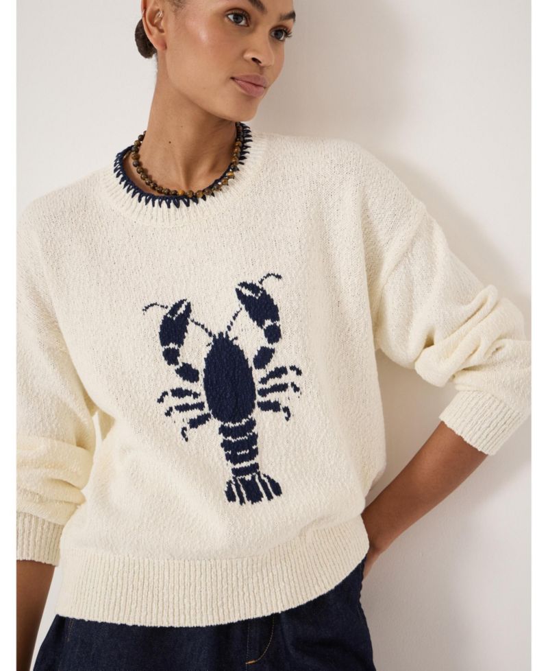 Women's Hallie Crew Neck Lobster Graphic Sweater