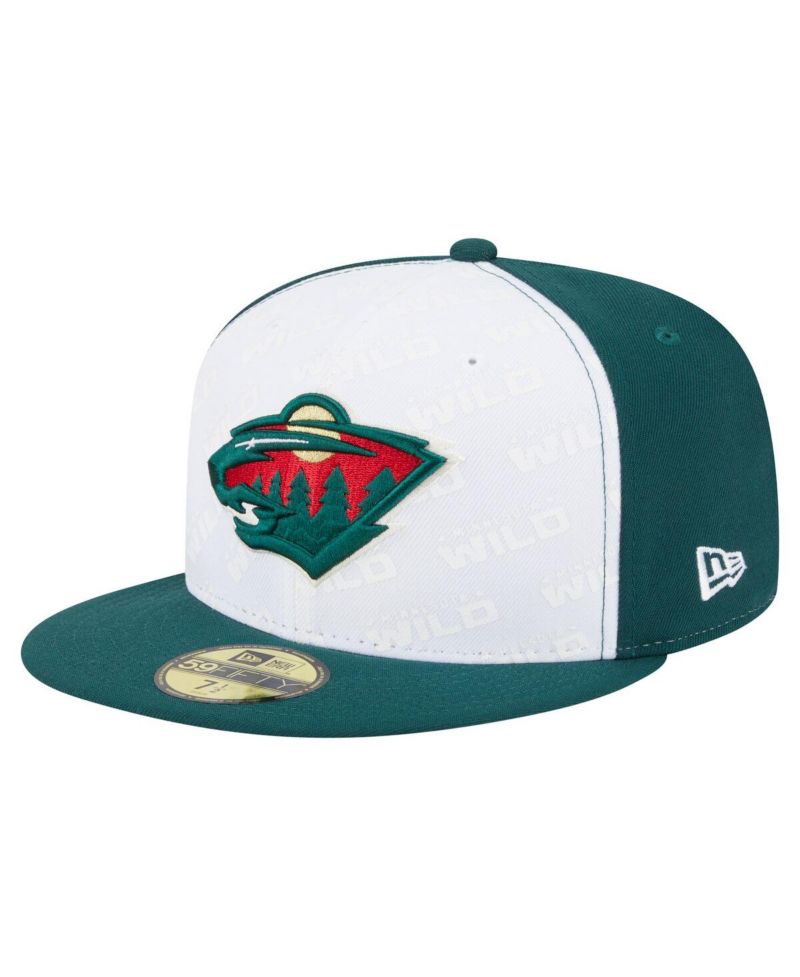 Men's White/Green Minnesota Wild Repeat Two-Tone 59FIFTY Fitted Hat