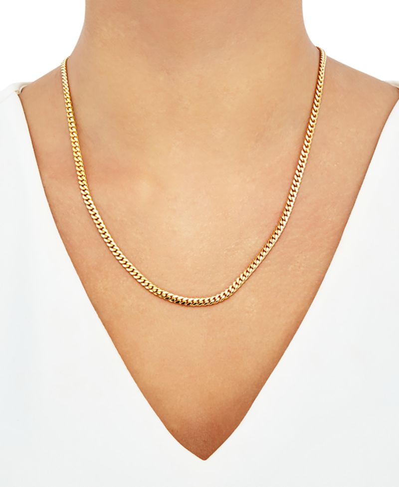 Cuban Link Chain Necklace 18"- 24" in Sterling Silver or 18k Gold-Plated Over Sterling Silver
