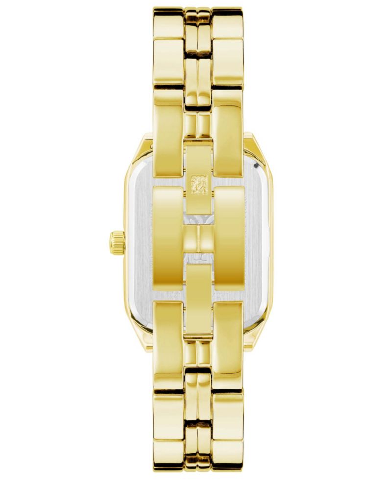 Women's Three Hand Quartz Gold-Tone Alloy Link Bracelet Watch, 24mm