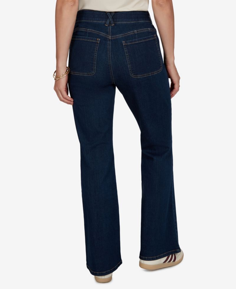 Petite Flare Mid-Rise Cotton-Blend Denim Jeans