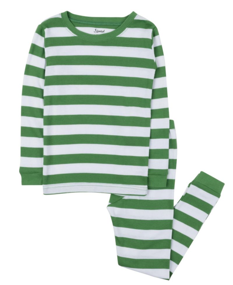 Baby Two Piece Cotton Striped Holiday Pajamas