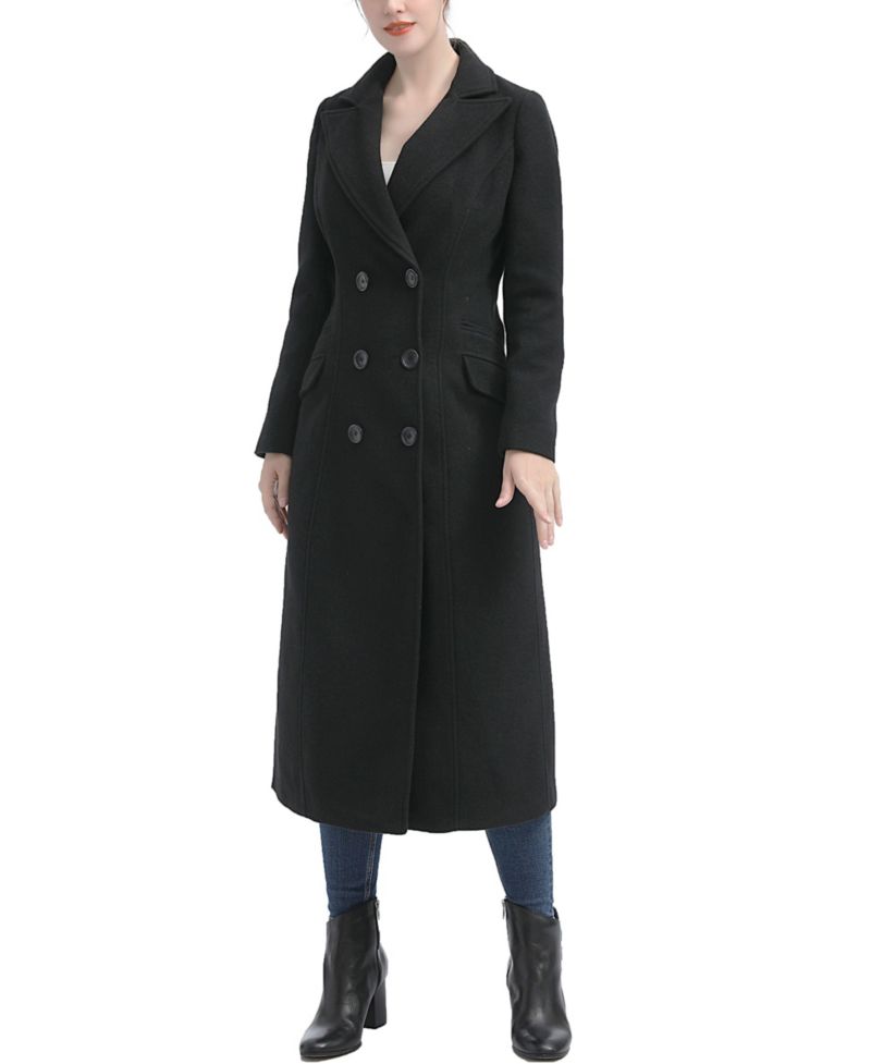 Women's Ovie Double Breasted Wool Blend Long Coat