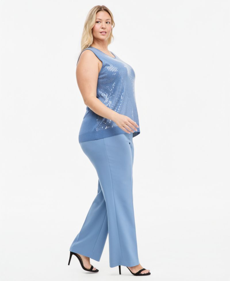 Plus Size Wide-Leg Pull-On Pants