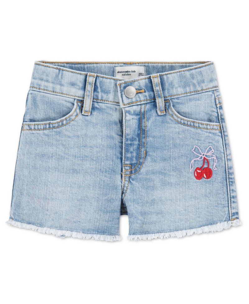 Toddler Girls' 2T-5T Bow Cherry Denim Shorts