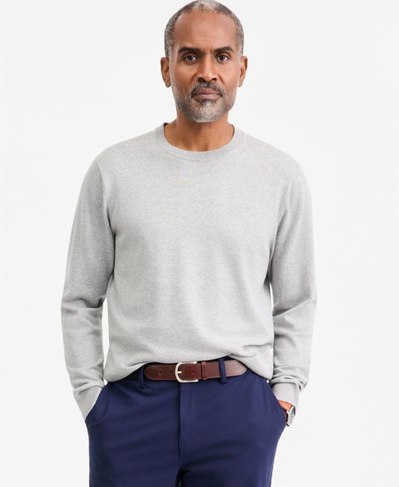 Men's Supima Cotton Crewneck Sweater, Macy's Exclusive