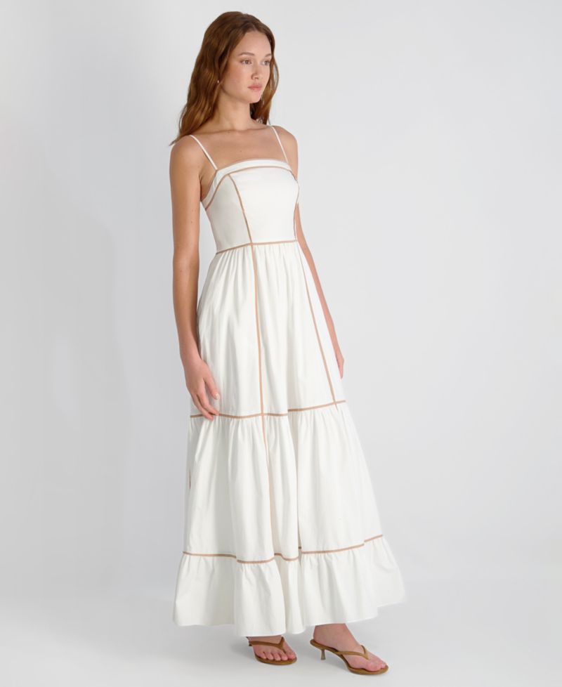 Women's Square-Neck Cambria Contrast Trim Maxi Dress