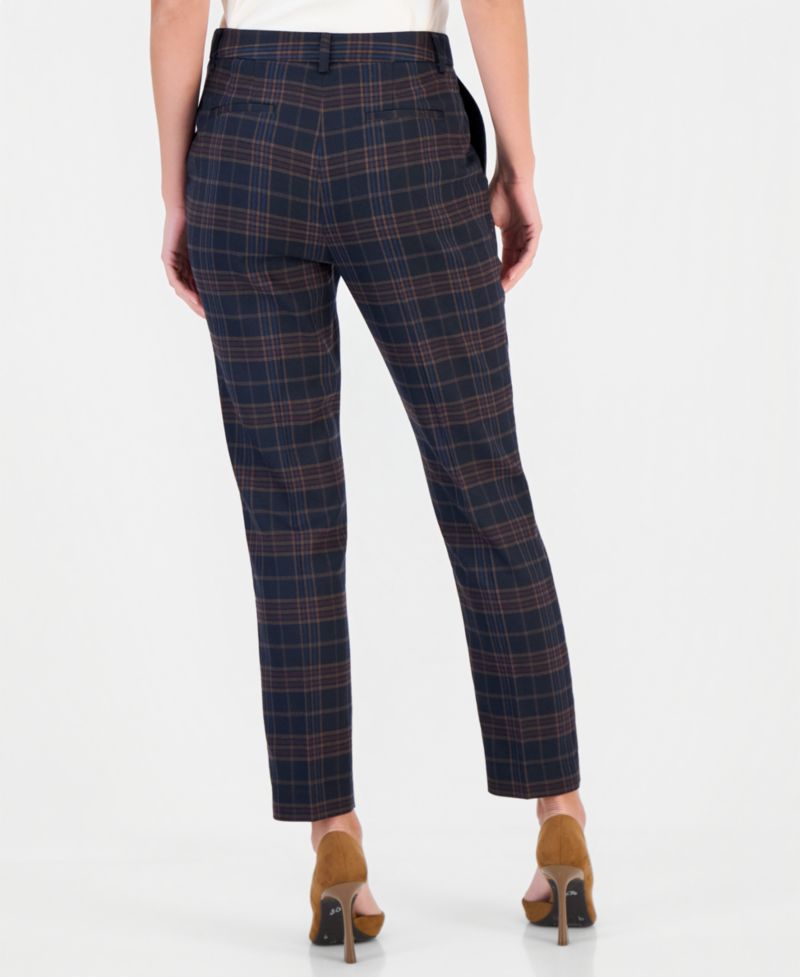 Women's Plaid Slim Fit Straight Pants