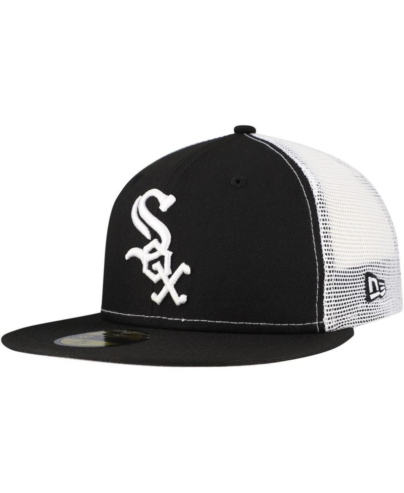 Men's Black Chicago White Sox Team Color 59FIFTY Trucker Fitted Hat