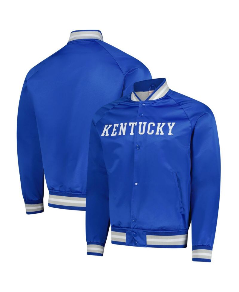Men's Royal Kentucky Wildcats Lightweight Satin Raglan Full-Snap Jacket