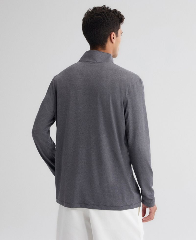 Men's Charcoal Chicago Cubs Clutch Quarter-Zip Pullover Sweatshirt