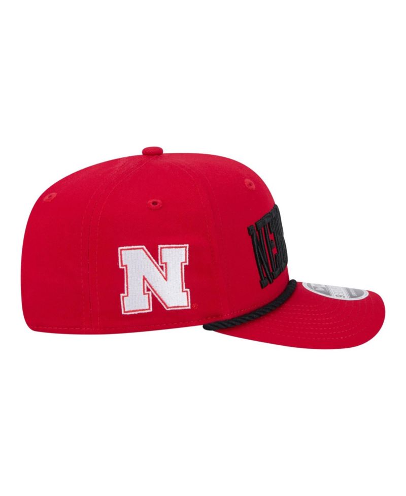 Men's Scarlet Nebraska Huskers Wordmark Rope 9SEVENTY Stretch-Snap Hat