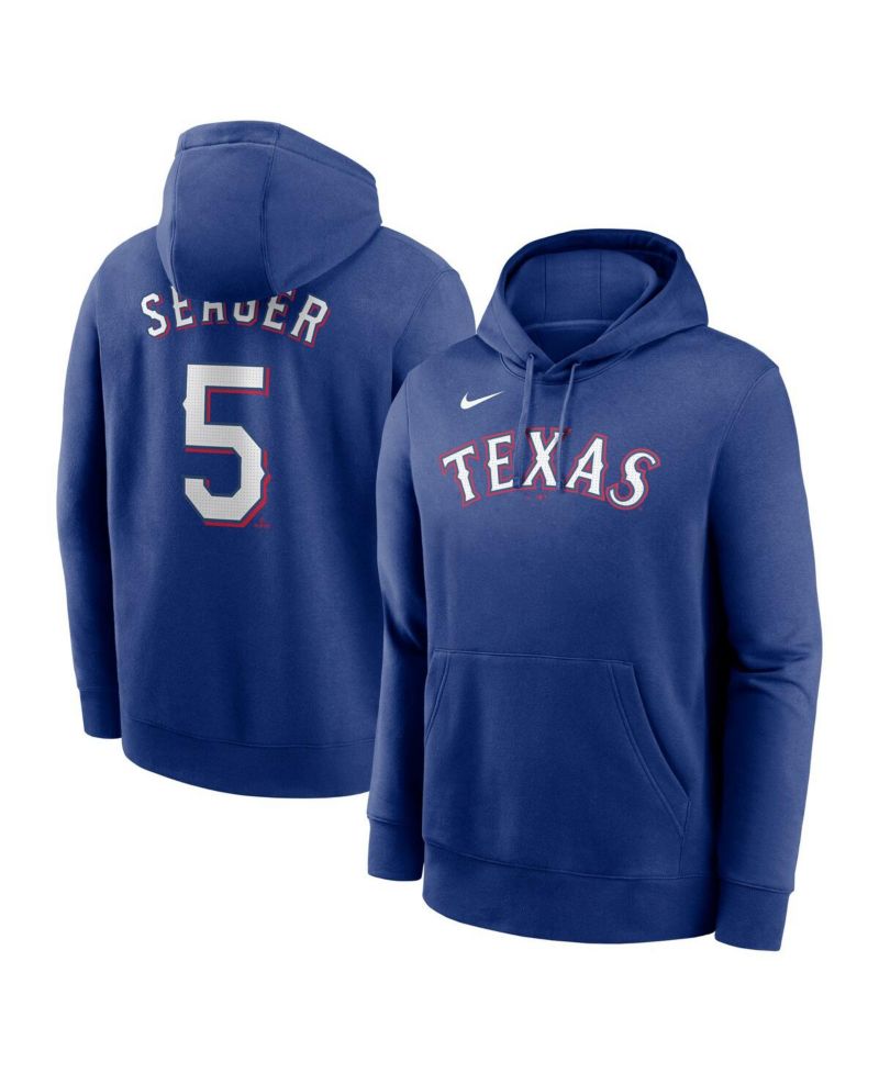Men's Corey Seager Royal Texas Rangers Player Name & Number Club Fleece Pullover Hoodie