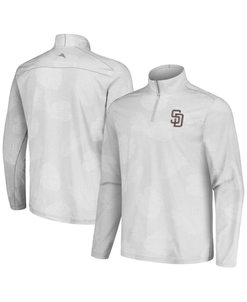 Men's Gray San Diego Padres Delray Frond IslandZone Half-Zip Jacket